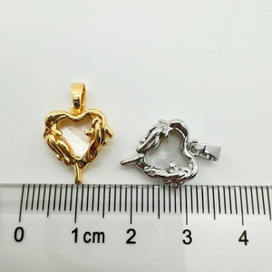 18K gold plated heart shape charms in gold and silver finish for DIY jewelry making
