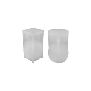 Two-piece set of white translucent silicone molds for Easter bunny candles and crafts