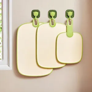Antibacterial Double Sided Plastic Cutting Board Non Slip Kitchen Chopping Board With Grinding Area And Hanging Hole
