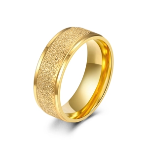 8mm Mattiertes Titanstahl Ring Herren Gold Platiert Gebürstet Band Minimalistisch Ehering