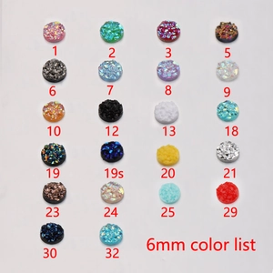 Round Resin Druzy Rhinestones Flatback Starry Glitter Cabochons For DIY Jewelry Making Accessories Crafting Novelty