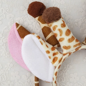 Cute giraffe ear headband with soft plush horns for Christmas and holiday parties
