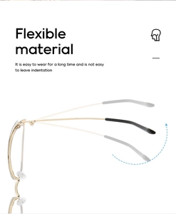 Flexible metal temples of cat eye glasses showing durability and high elasticity