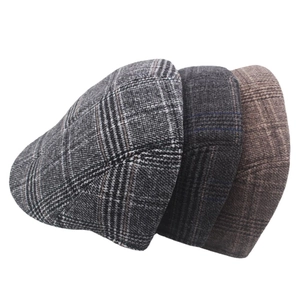 Men's thickened winter ivy cap in three plaid patterns including gray and brown styles