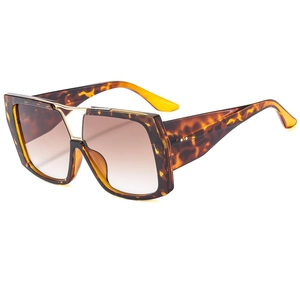 Vintage tortoise aviator sunglasses with brown gradient lenses and square frame