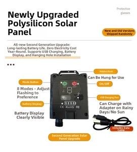 Modulo di controllo solare per luci LED con 8 modalità, ricarica USB e indicatori LED