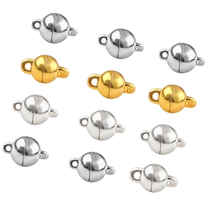 Spherical magnetic jewelry clasps in gold and silver finish for DIY necklace making