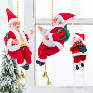 Jouet Électrique Père Noël Grimpeur Peluche Plastique Figurine Animée Décoration De Noël Intérieure Fête Cadeau