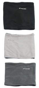 Three-piece thickened polar fleece neck warmer set in black, light grey and dark grey