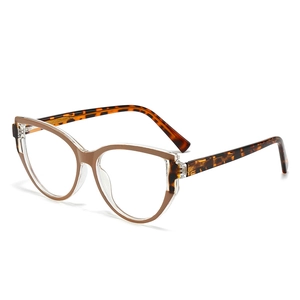 Chic cat-eye blue light blocking glasses with khaki frames and tortoiseshell temples
