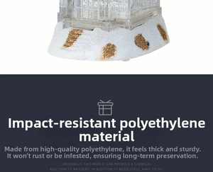 Close-up of impact-resistant white polyethylene base with gold sequins for music box