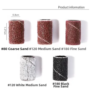 Cinque grane di nastri abrasivi per unghie #80, #120 e #180 in vari colori e tipi