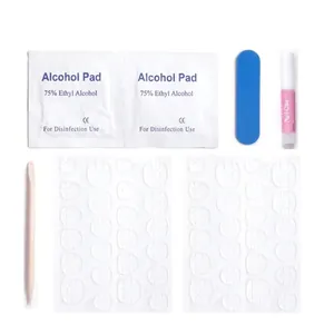 7-piece handmade press-on nail prep kit with glue, file, and alcohol pads