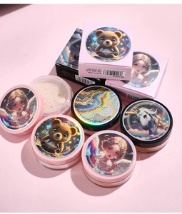 Waterproof loose powder set with angel and unicorn designs for oil control finish