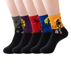Women Novelty Cartoon Cotton Mid Calf Socks Cute Animal Halloween Christmas Festive Fun Casual Crew Socks Breathable Soft