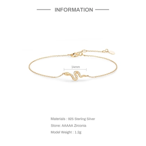 Detail view of S925 sterling silver snake bracelet with AAAAA zirconia and 14mm ornament