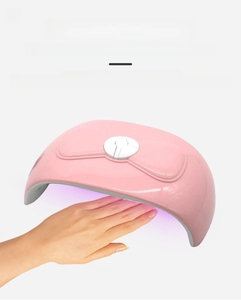 Pink bow 52W nail UV lamp with dual light source for fast drying and hand protection