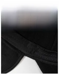 Close-up of the breathable sweatband with reinforced stitching on men's winter cap