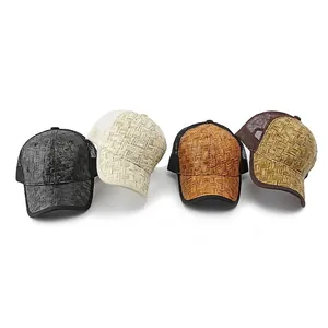 Casquettes de baseball d'été avec texture tissée et mesh respirant en quatre couleurs