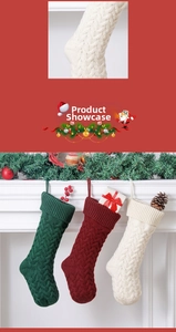 Detailed close-up of thick cable knit patterns on large 46cm Christmas stockings in 3 colors