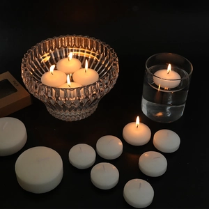 Pack de 6 velas flotantes blancas para cenas románticas y decoración de bodas en agua