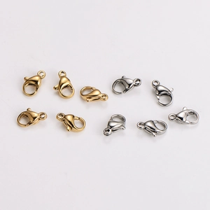 Wholesale 18k gold and silver 304 stainless steel lobster clasps for jewelry making