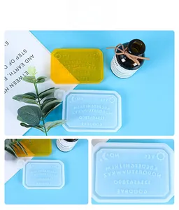 Detailed view of rectangular Ouija board resin silicone mold with alphabet and sun moon patterns