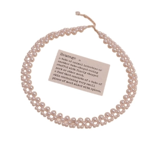 Elegant multi-layer cream pearl beaded choker necklace in stainless steel finish