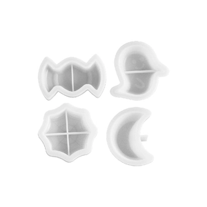 Halloween silicone molds set featuring spider web ghost moon shapes for candle making