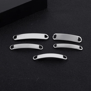 Five pieces of silver curved stainless steel bar connectors for DIY jewelry and bracelets