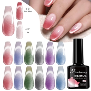 Thermal Cat Eye Nail Gel Polish Temperature Color Changing Shimmering UV LED Soak Off Magnetic Nail Art Design Accessory