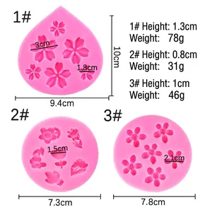 Lot de 3 moules en silicone marguerites pour décoration de gâteaux et DIY