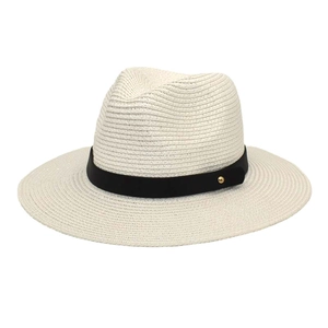 Detail showing the breathable paper weave texture and elegant gold metal side buckle