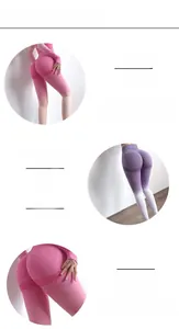 Détails du legging de yoga dégradé sans couture avec texture de tricot respirante