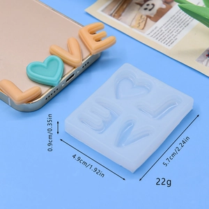 DIY silicone mold for LOVE letters and heart shaped cake baking with polished finish