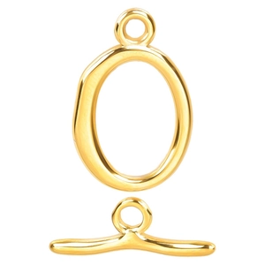 Polished 18k gold plated stainless steel OT toggle clasp for luxury DIY jewelry making