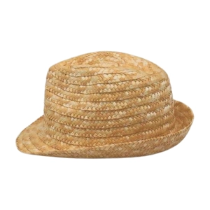 Chapeau fedora classique en paille avec texture tissée respirante en beige naturel mixte
