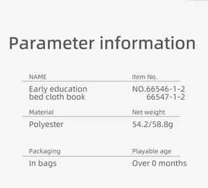 Spezifikationen für das Polyester-Stoffbuch zur Früherziehung für Neugeborene ab 0 Monaten