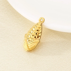 Pendentif maïs creux doré en acier inoxydable pour la création de bijoux DIY