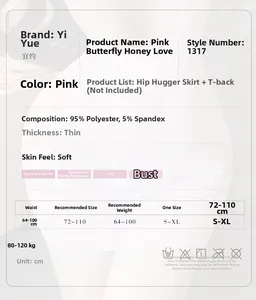 Tableau des tailles pour lingerie en maille rose, coupe S-XL et conseils de lavage