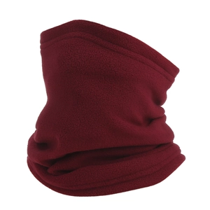 Deep burgundy fleece neck warmer for skiing and cycling, windproof winter thermal mask