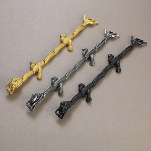 Men's dragon-shaped stainless steel bracelets in gold, silver, and black plating