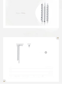 Detail of 925 sterling silver asymmetrical happy letter long tassel earring with cross star