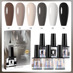 Salon quality 6-color soak-off UV LED gel polish set with 28-day long lasting wear