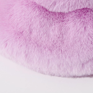 Classic purple plush faux fur bucket hat with thick warm material for winter wear