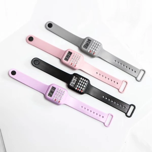 Mini multi-functional calculator digital sports watch for kids in four assorted colors
