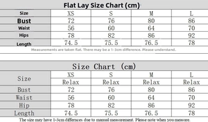 Detailed size chart for sexy bodycon dress showing bust, waist, and hip measurements in cm