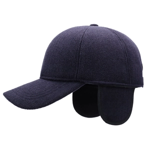 Winter thermal baseball cap with ear flaps in deep purple fleece for cold weather