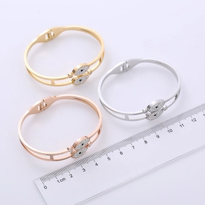 Set di 3 braccialetti occhio fortunato in acciaio inossidabile color oro, argento e rosa