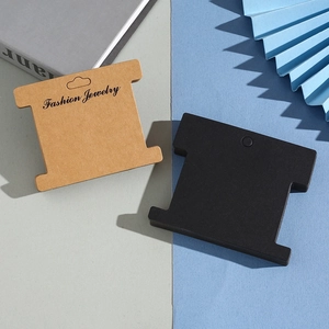 Kraft paper and black T-shaped jewelry display cards for hair accessories and necklaces